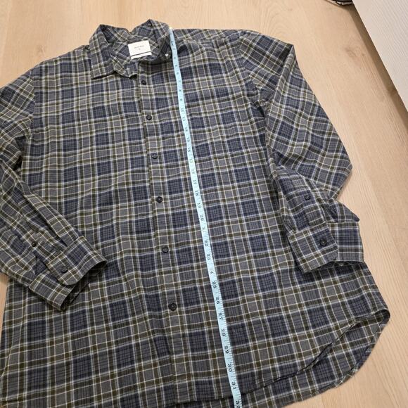 Billy Reid Blue Gray White Long Sleeve Standard Fit Button Up Shirt Size XL - Picture 2 of 7
